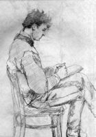 Набросок - портрет Олега Даровских,
бумага, карандаш,
19х14 см.   