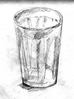 Набросок - граненный стакан,
бумага карандаш,
19х14 см.