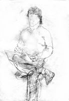 Быстрая зарисовка Сергея Богомолова,
бумага, карандаш,
19х14 см.
