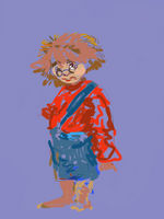 Эскиз персонажа, для иллюстрации книги, Домовенок Сенька, компьютерная графика