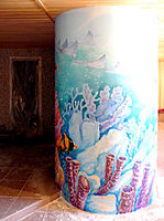 Роспись с рельефом "Морские глубины".