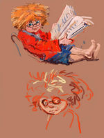 Эскиз персонажа Домовенок Сенька для иллюстрации книги, компьютерная графика