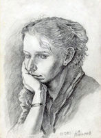 Портрет студентки мед. института,
Бумага, карандаш, 29 х 21 см.
