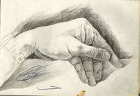 Набросок - штудия левой кисти руки,
бумага, карандаш, 21 х 29 см.