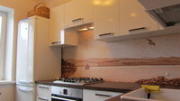 Роспись на кухне "Вид на озеро Кисгач".
Частный интерьер.