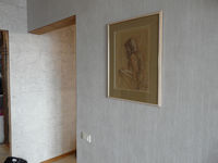 В этой же квартире разместился графический портрет хозяйки.Изначально послуживший эскизом для росписи. 