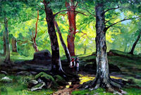 С репродукции картины Ивана Шишкина "В роще"1885 г.
Холст, масло, 29 х 40 см.