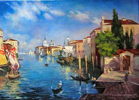 Вид Венеции, ( с репродукции картины М. Сатарова), холст, масло, 60 х 80 см.